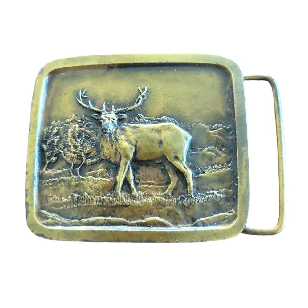1978 Indiana metal craft belt buckle bull elk